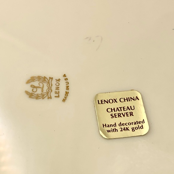 Lenox Chateau Server - Center Handle - 24K Gold Hand Decorated - Plate - Tray - Picture 11 of 11